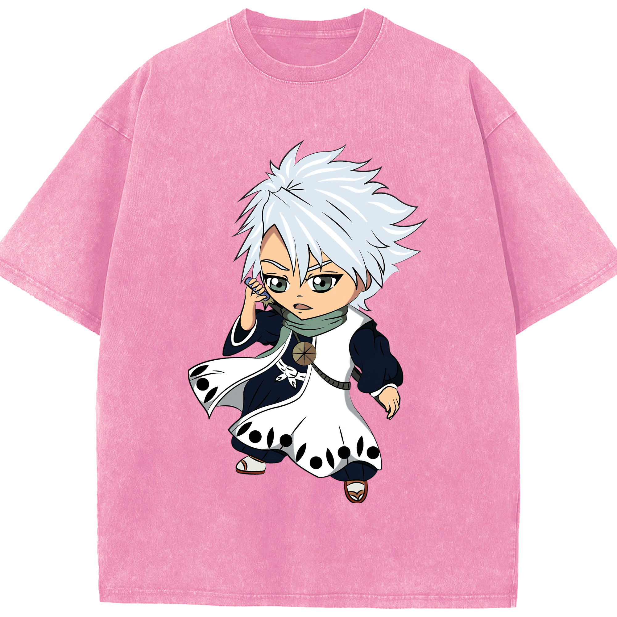 （画像用） ブリーチ 日番谷冬獅郎（ひつがや とうしろう） BLEACH Hitsugaya Toushirou 綿100% ヴィンテージ風 半袖Tシャツ（フロントプリント）
